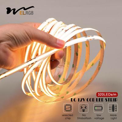China 5mm 8mm COB Strip Light 5m Roll 5W/M LED Dimmable Light Strips for sale