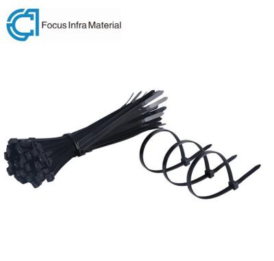China 0.3 Inch 94V 2 Black Zip Cable Ties Nylon Heavy Duty Cable Ties for sale