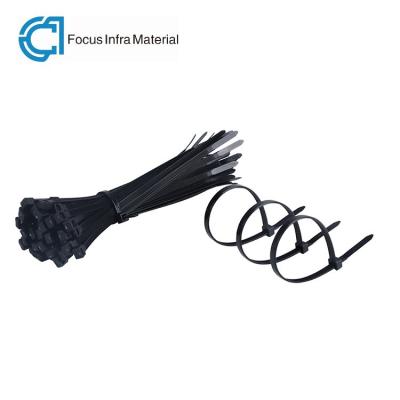 China 0.3 Inch 94V 2 Black Zip Cable Ties Nylon Heavy Duty Cable Ties for sale