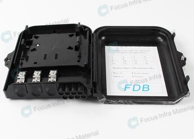 China Black Cable Outdoor Fiber Optic Distribution Box 8 Cores 220*200*50mm for sale