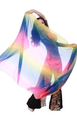 Китай Фасонируйте вуаль танцульки живота цвета радуги для конкуренции, определяйте размер 240 x 120cm продается