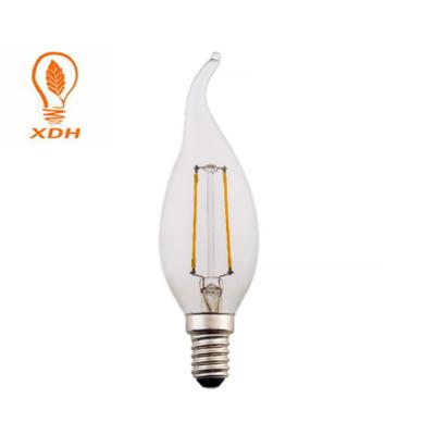 China C35 el bulbo 220-240V 2W del filamento de la cola E14 LED llevó el bulbo de la vela del filamento en venta
