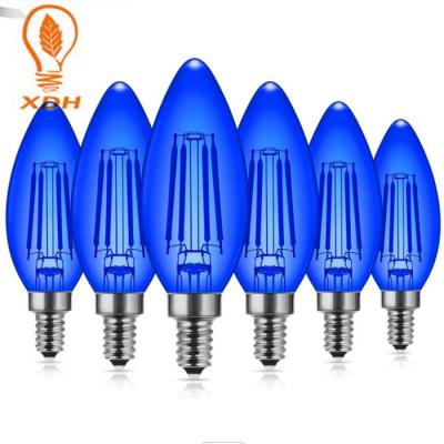 China 4W C35 Colored Edison Bulbs Blue E12 Candelabra Light Bulbs for sale