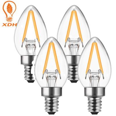 China 150LM Warm White LED Edison Bulbs , C7 2W LED Candle Bulb E12 2700K for sale