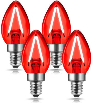 China Red LED Night Light Bulb Candelabra Edison C7 E12  For Christmas for sale