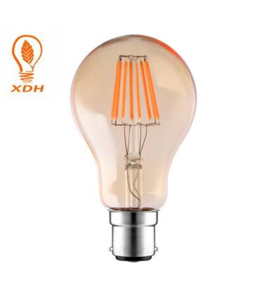 China 2700K 4W 6W 8W LED Filament Bulb B22 Vintage Glass Edison Dimmable A19 A60 LED Light Bulb for sale