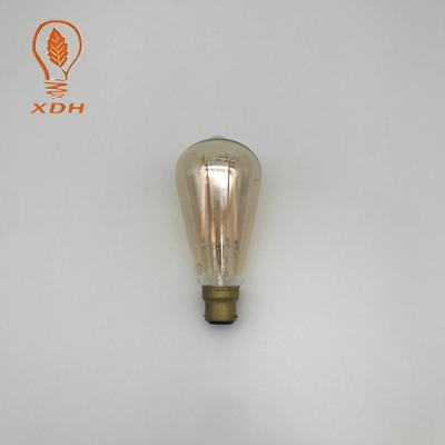 China 230V B22 Edison LED Filament Bulbs ST64 4W 6W Amber Vintage 120V for sale