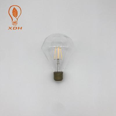 China bulbo D95 2700k Edison Screw Bulb Diamond Filament del vintage de 800lm E27 4W LED en venta