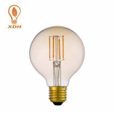 China diodo emissor de luz retro de 2400K G80 Edison Filament Bulb 4W folheado a níquel à venda