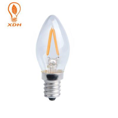 China Warm White Candelabra LED Filament Bulb 2700K 2W C7 Night Light Bulb E12 E14 for sale