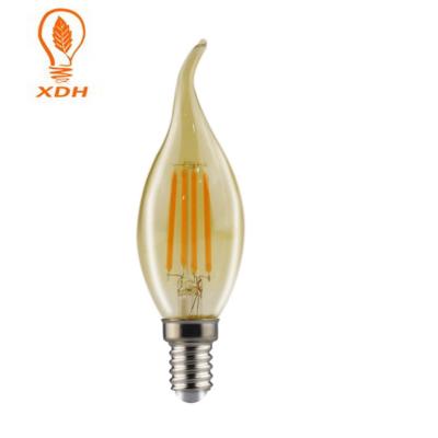 中国 240V E14 4Wのこはく色の蝋燭ライト ランプC35 2200kエジソンの球根のフィラメント 販売のため