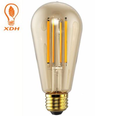 China ST64 Edison LED Filament Bulbs Dimmable 4W 6W 8W 2200K 1050lm Old Fashioned Light Bulbs for sale