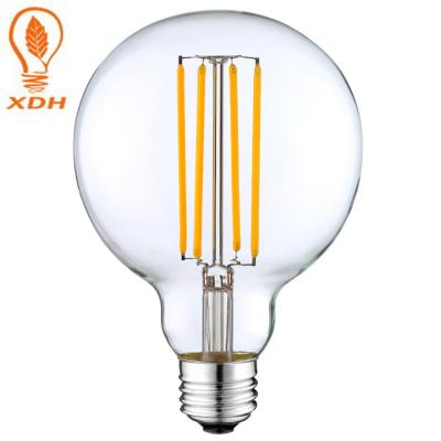 China 8W E27 Extra Large Globe Bulb Dimmable Vintage Looking Light G80 LED Filament Bulb for sale