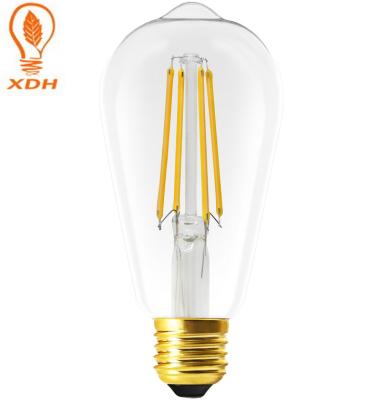 China 8W ST64 E27 Dimmable Edison Bulb Decorative Filament Light Bulbs 1050lm for sale
