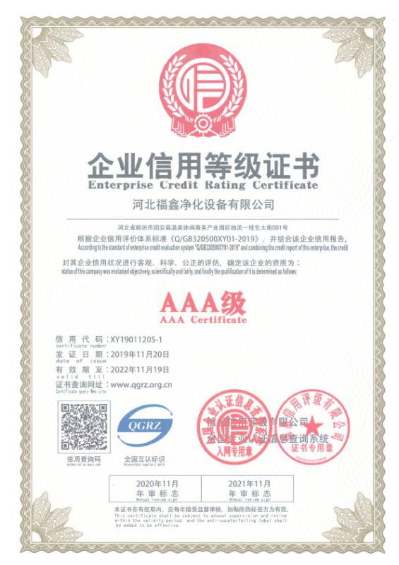 Q/GB320500XY01 - Hebei Fuxin purification equipment Co., Ltd