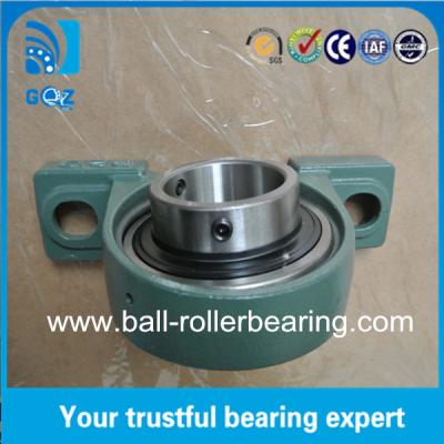 China Green 40mm Pillow Block Bearing Low Friction Chrome Steel With Cast Iron Housing for sale