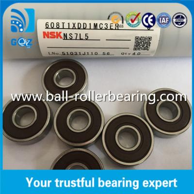 China Plastic Cage Rubber Seals Miniature Ball Bearings NSK 608-2RS 608T1XDD1MC3ER J NS7L5 for sale