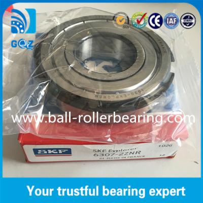 China Metal Shielded SKF 6307-2ZNR Deep Groove Ball Bearing with Snap Ring for sale