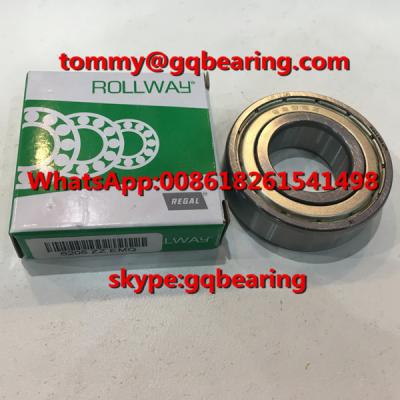 China Gcr15 steel Material ROLLWAY 6205ZZ EMQ Metal Shielded Deep Groove Ball Bearing for sale