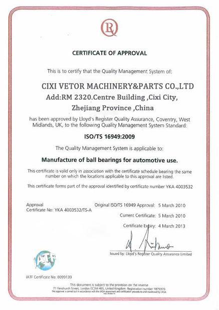 ISO9001:2000 - Cixi weiduo3 Machinery Parts Co., Ltd