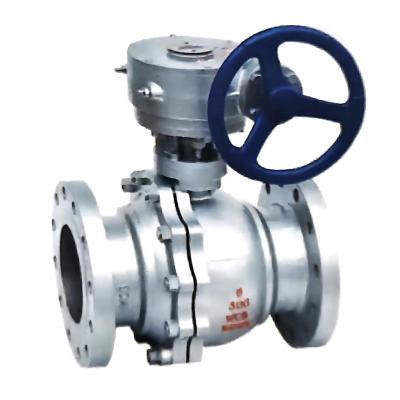 China Ansi Worm Split Ball Valve Full Welded Steel St37 Gearbox Ball Valve For Natural Gas for sale