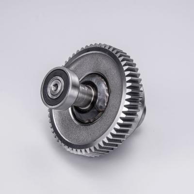China Eje de engranaje de salida de precisión forjado de acero con rodamiento para máquina de trituración en venta