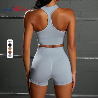 China OEM ODM Solid Color Womens 2 Piece Seamless Yoga Sets for sale