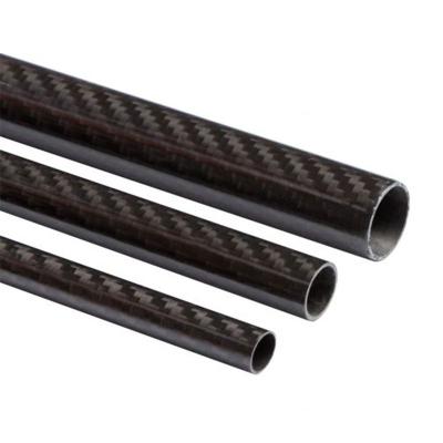 China Glossy Round Carbon Fiber Tube Unidirectional Roll Wrapped Machinability for sale
