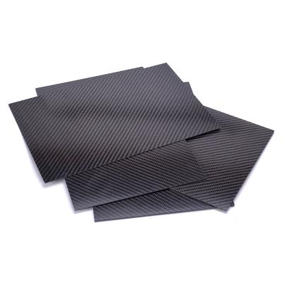 China High Strength Full 100% 3K Carbon Fiber Plain Weave Glossy Or Matte Sheet for sale