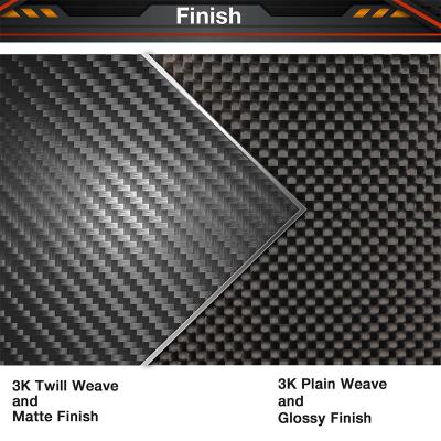 China Plain Twill Weave Glossy Matte Finish Carbon Fiber Plate 3k Carbon Fiber Sheet for sale
