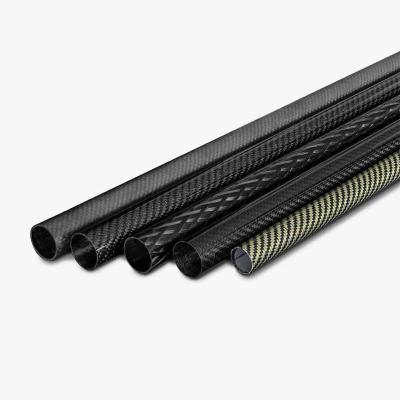 China 3K Gloss Twill Surface Tubos de fibra de carbono / tubos / tubos personalizados de alta resistência à venda