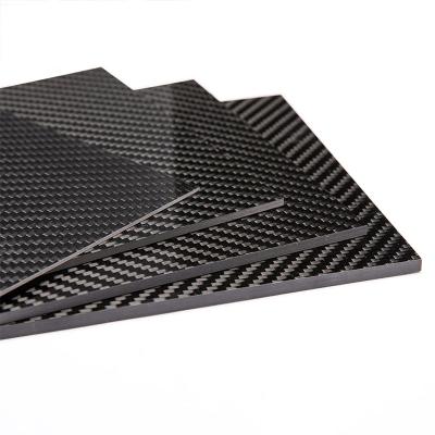 China Epoxy Resins 100% 3K Glossy Surface Carbon Fiber Plate Wide Application for sale