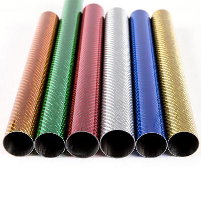 China Colored Carbon Fiber Tube For RC Plane 3K Glossy Smooth Surface Colorful Carbon Tube for sale