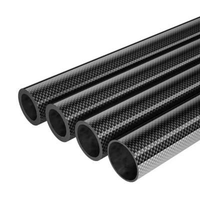 China 100% 3K Glossy Finish Carbon Fiber Pipe Tube Strong Corrosion Resistance for sale