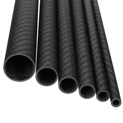 China Epoxy Resin Woven Finish Roll Wrapped Carbon Fibre Pipe for sale