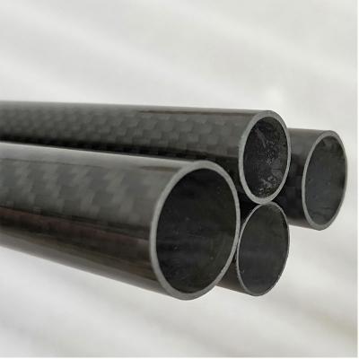China Glossy Finish 3K Carbon Fiber Round Tube For Robotics Arms for sale