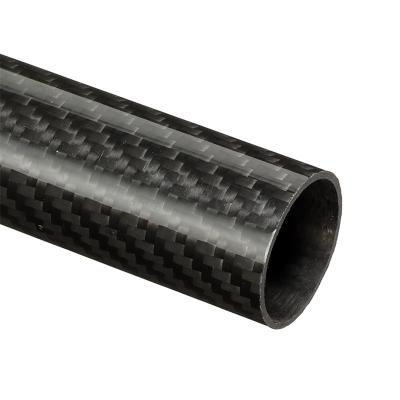 China Roll Wrapped 30mm Glossy Finish 3K Carbon Fibre Pipe for sale