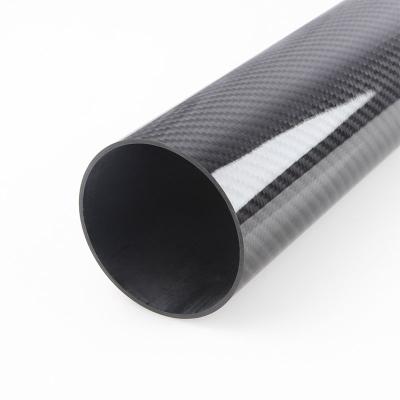 China Lightweight 16mm Roll Wrapped Carbon Fibre Tube Woven Finish for sale