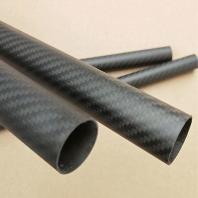China 2mm Thickness Carbon Fiber Tube 3K Roll Wrapped Twill Matte Surface for sale