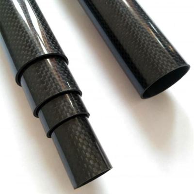 China 3K 120mm Carbon Fiber Telescopic Pole With CFR Nylon Clamp for sale