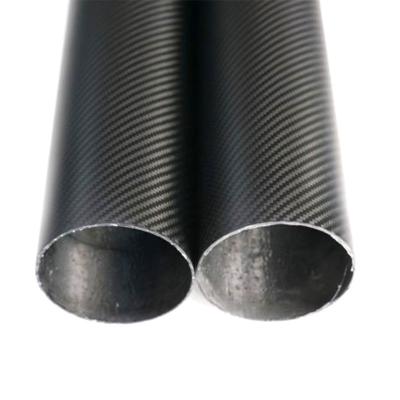 China Gloss Finish Roll Wrapped 15MM Carbon Fiber Tube Twill Weave UV Resistant for sale