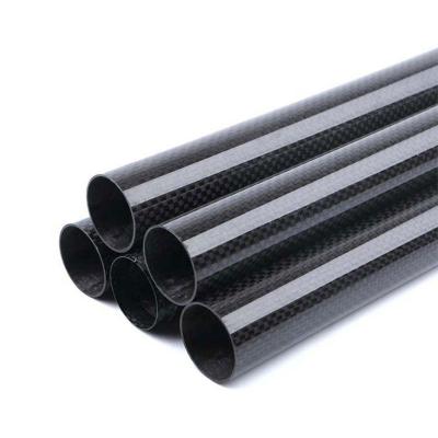 China 3K Roll Wrapped 100% Carbon Fiber Pipe Glossy Surface 80MM for sale