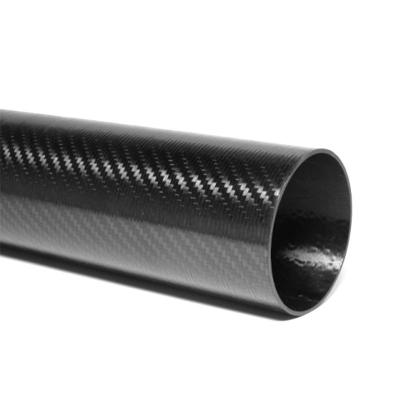 China tubos postes de la fibra de carbono de la ronda de la tela cruzada 3K con el embalaje del rollo en venta