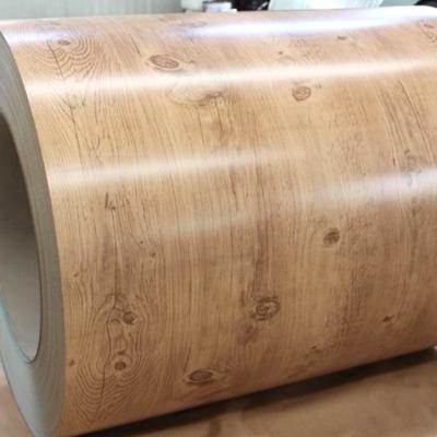 China Wood Grain PPGI Steel Printech Color Coated Coil 1mm Marble Grain Surface for sale