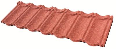 China 0.35mm Beige Rojo Color de piedra recubierta de hojas de techo de metal Aluzinc Bond Classic Metal Techo de azulejos en venta