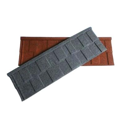 China Shingle Roof Tiles 0.4mm AZ40 Tiger/Black/Black White Stone Coated Metal Tile 50 Years Warranty 2.75 KG/Pc for sale