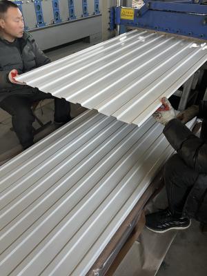 China AZ150 G450 Color Tile HDP 30 Years Warranty RAL9002 Off White/White Grey Metal Roof Panels Trapezoidal Corrugated Sheet for sale