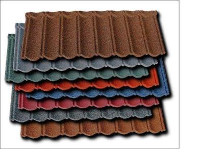 China 50 years Colored Stone Coated Metal Tiles Bond Tile Building Materials Steel Roof Luxury villas Antique architecture for sale