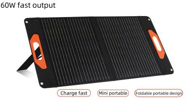 China UB-60 Black Flexible Foldable Portable Solar Panel 60W for Travel and Boats and Rvs for sale