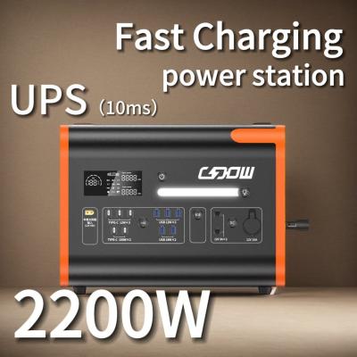 China LiFePO4 Output Type 2000W Portable Solar Generator 2200W Solar Power Station for Home for sale